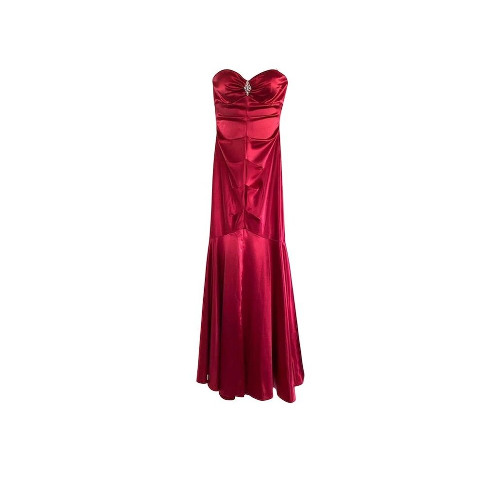 Camille La Vie Red Strapless Mermaid Gown Size 10 Formal Dress - Picture 1 of 7